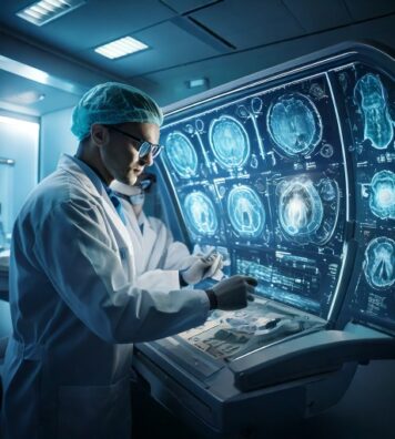 Firefly I need images of Medical AI with surreal1200x800 px can you give doctors working with AI in